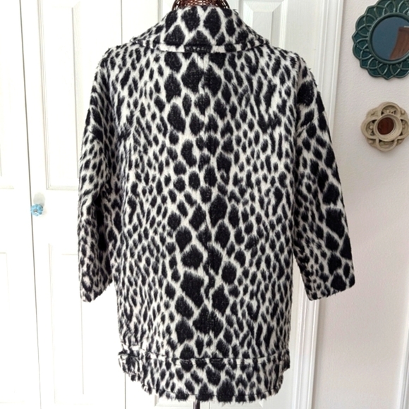 Banana Republic Moto Snow Leopard Print Alpaca Coat - Full Zip - Picture 9 of 16